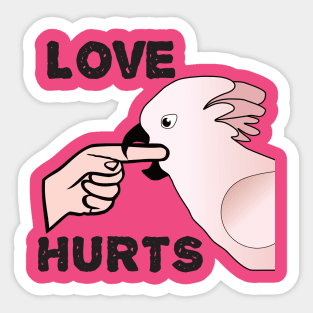 Love Hurts - Moluccan Cockatoo Parrot Sticker